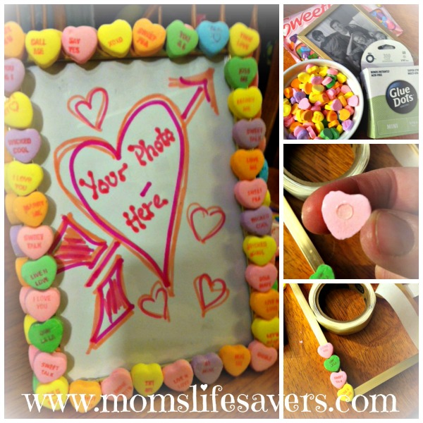 Collage of Sweetheart Conversation Heart Frame