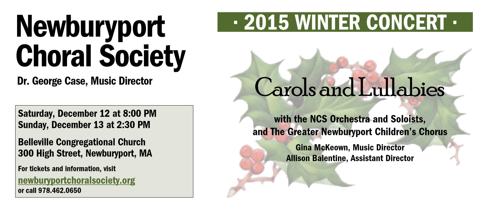 Newburyport Choral Society Winter Concert 2015